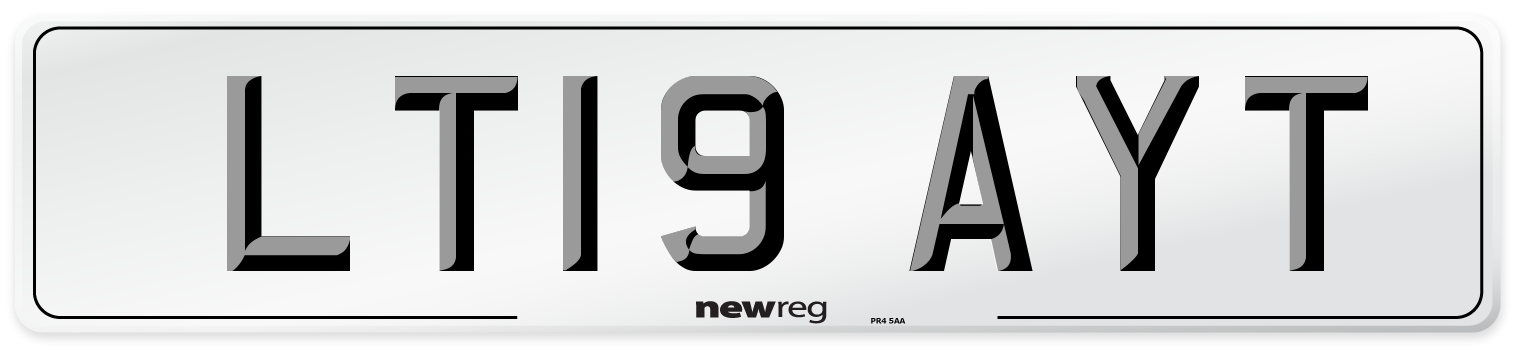 LT19 AYT Number Plate from New Reg